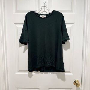 LOFT Green Boxy Short Sleeve Tee